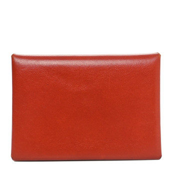 HERMES Box Calvi Duo Card Case Brique