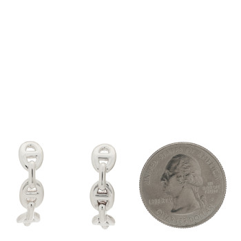 HERMES Sterling Silver Chaine D'Ancre Enchainee Climber Earrings
