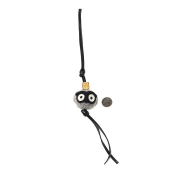 LOEWE Felt Calfskin Baby Owl Bag Charm Grey