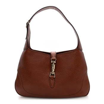 GUCCI Soft Grained Calfskin Small Jackie O Hobo Brown
