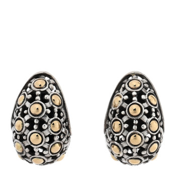 JOHN HARDY Sterling Silver 18K Yellow Gold Jaisalmer Dot Buddha Belly Earrings