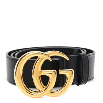 GUCCI Calfskin Double G 40mm Belt 90 36 Black