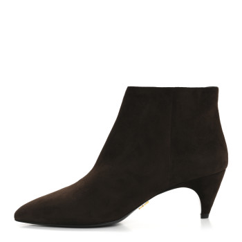 PRADA Suede Ankle Boots 40 Brown