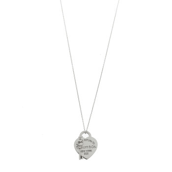 TIFFANY Sterling Silver Return to Tiffany Heart Tag Key Pendant Necklace