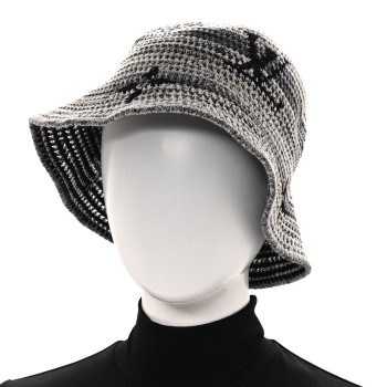 LOUIS VUITTON Crochet Monogram LV Bucket Hat S Grey Multicolor