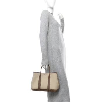 HERMES Twill D Negonda Garden Party 30 TPM Tote Beton Etoupe