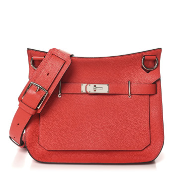 HERMES Taurillon Clemence Jypsiere 31 Rouge Pivoine