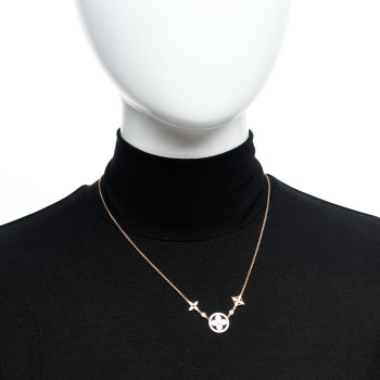 LOUIS VUITTON 18K Yellow White Rose Gold Diamond Idylle Blossom XL Pendant Necklace