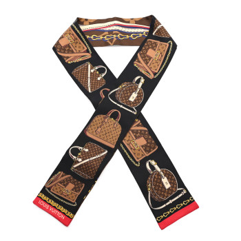 LOUIS VUITTON Silk Monogram Tribute To Bandeau Marron