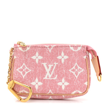 LOUIS VUITTON Denim Jacquard Monogram Micro Pochette Accessories Rose