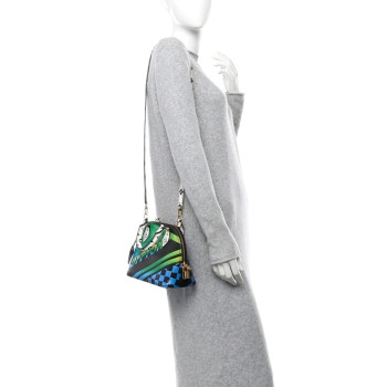 LOUIS VUITTON Epi Damier Race Alma BB Blue Vert