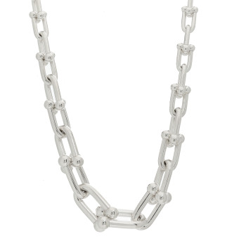 TIFFANY Sterling Silver HardWear Graduated Link Necklace