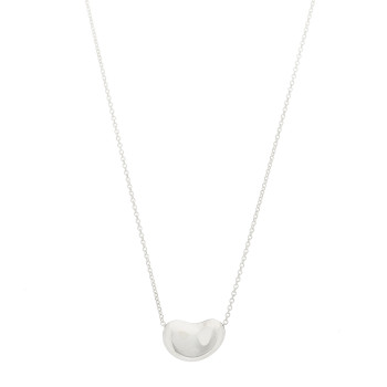 TIFFANY Sterling Silver 14mm Elsa Peretti Bean Pendant Necklace
