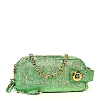 PRADA Lurex Chain Crossbody Bag Green