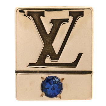 LOUIS VUITTON 14K Yellow Gold Blue Sapphire Employee Pin
