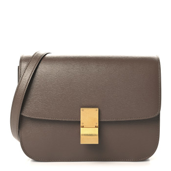 CELINE Liege Calfskin Medium Classic Box Flap Bag Glazed Nut