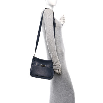 HERMES Taurillon Clemence Jypsiere 28 Bleu Nuit