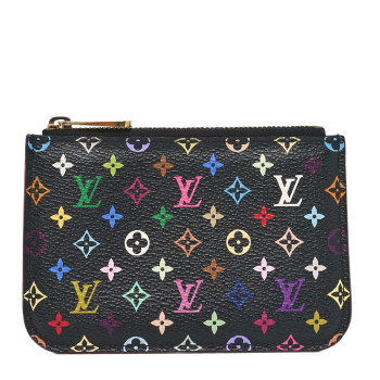 LOUIS VUITTON Monogram Multicolor Key Pouch Black Violet