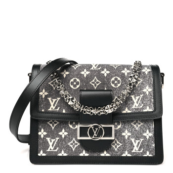 LOUIS VUITTON Denim Monogram Jacquard Dauphine MM Black