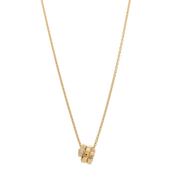 BULGARI 18K Yellow Gold Diamond Serpenti Viper Demi Pave Pendant Necklace