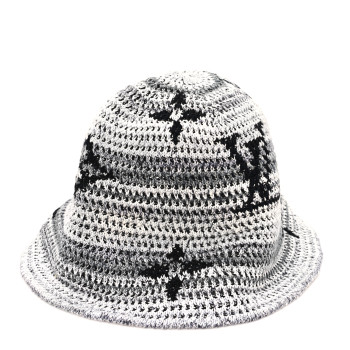 LOUIS VUITTON Crochet Monogram LV Bucket Hat S Grey Multicolor