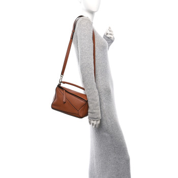 LOEWE Calfskin Small Puzzle Bag Tan