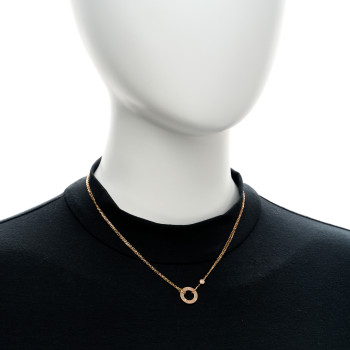 CARTIER 18K Yellow Gold 2 Diamond LOVE Necklace
