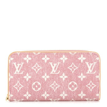 LOUIS VUITTON Denim Monogram Jacquard Zippy Wallet Pink