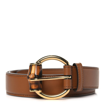 GUCCI Calfskin Bamboo Belt 90 36 Brown