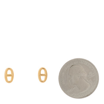 HERMES 18K Rose Gold TPM Farandole Stud Earrings