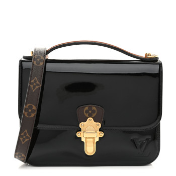 LOUIS VUITTON Patent Calfskin Monogram Cherrywood BB Black