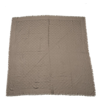 LOUIS VUITTON Silk Wool Monogram Shawl Verone