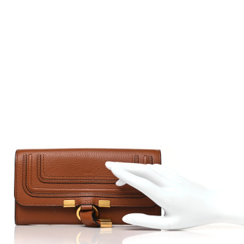 CHLOE Calfskin Marcie Continental Flap Wallet Tan