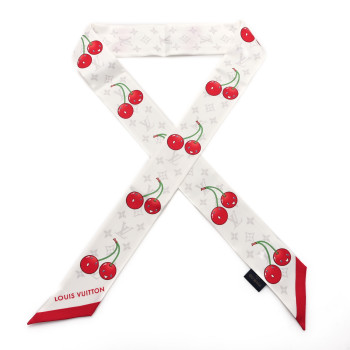 LOUIS VUITTON LV X TM Silk Monogram Cerises Bandeau White