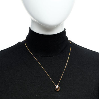 CARTIER 18K Pink Yellow White Gold Trinity Cushion Pendant Necklace