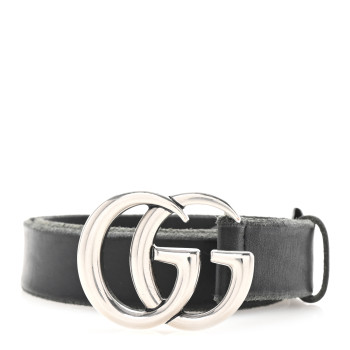 GUCCI Cuoio Toscano Nickel Double G 30mm Belt 75 30 Black
