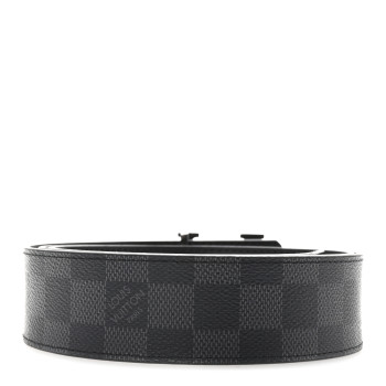 LOUIS VUITTON Damier Graphite 40mm LV Initiales Belt 105 42
