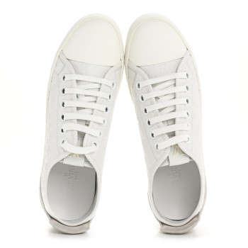 LOUIS VUITTON Calfskin Suede Monogram Punchy Sneaker 38 White