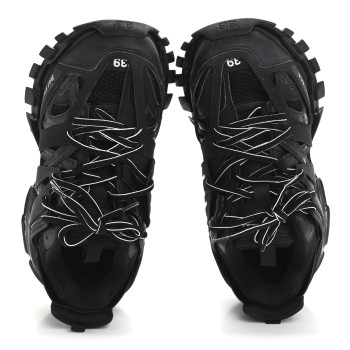 BALENCIAGA Mesh Nubuck Effect Fabric LED Womens Track Sneakers 39 Black