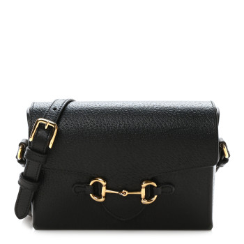 GUCCI Calfskin Horsebit 1955 Shoulder Bag Black