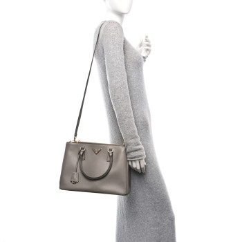 PRADA Saffiano Medium Galleria Double Zip Tote  Argilla