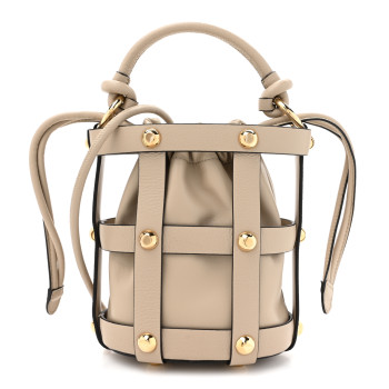 SALVATORE FERRAGAMO Calfskin Cage Bag Beige