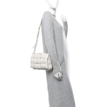 BOTTEGA VENETA Nappa Maxi Intreccio Padded Cassette Crossbody Bag Chalk