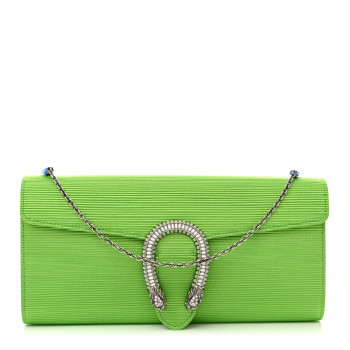 GUCCI Grosgrain Satin Small Dionysus Shoulder Bag Lime