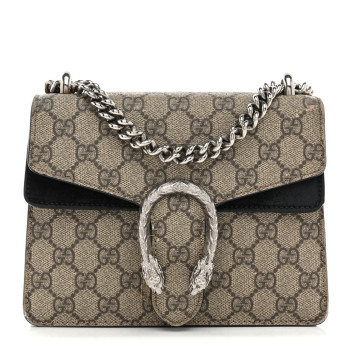 GUCCI GG Supreme Monogram Mini Dionysus Shoulder Bag Black