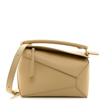 LOEWE Calfskin Small Puzzle Edge Bag Dark Butter