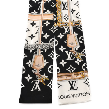 LOUIS VUITTON Silk Monogram Confidential Bandeau Black