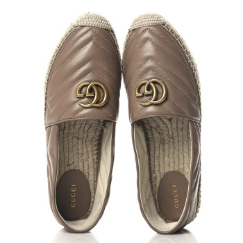 GUCCI Nappa Matelasse GG Marmont Espadrilles 40 Porcelain Rose
