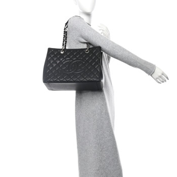 CHANEL Caviar Quilted Grand Shopping Tote GST Black