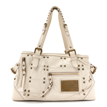 LOUIS VUITTON Lambskin Riveting White